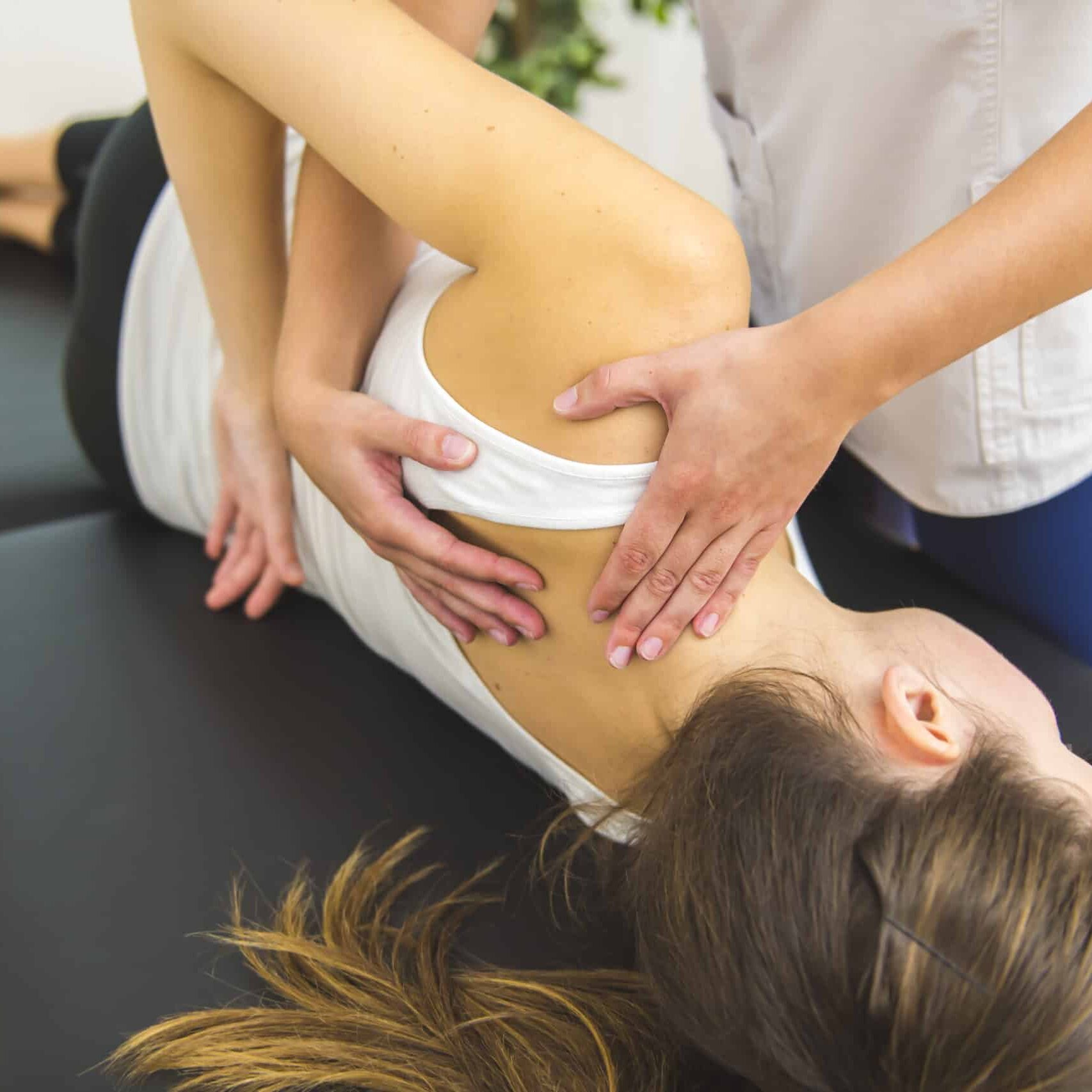 A nice Modern rehabilitation physiotherapist at work